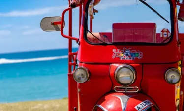 red tuktuk rockadventuresantigua brewery tour